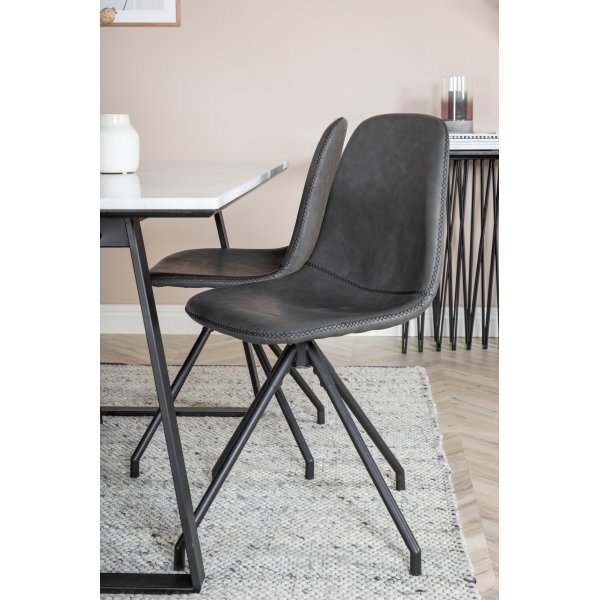 Kntyv Bridge-ruokailutuoli - musta PU