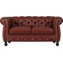 Chesterfield 2-istuttava sohva ruskeaa PU:ta