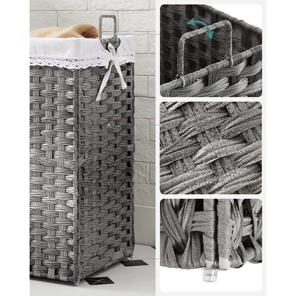 Henrietta pyykkikori 90 l - harmaa