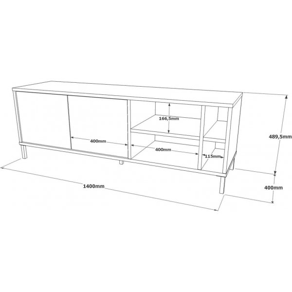 Luvio mediapenkki 8 - tammi/musta