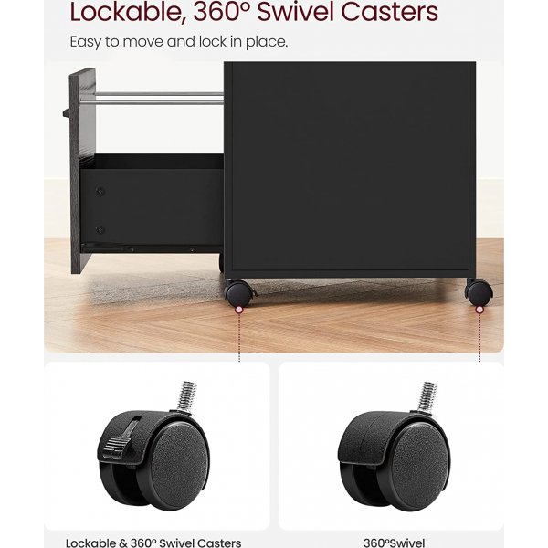 Belmont arkistokaappi - harmaa/musta