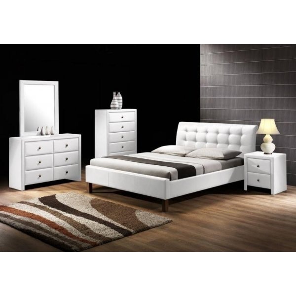 Klara-sängynrunko ja -sängynpääty - Valkoinen (PU) Klara-sängynrunko ja -sängynpääty - Valkoinen (PU)