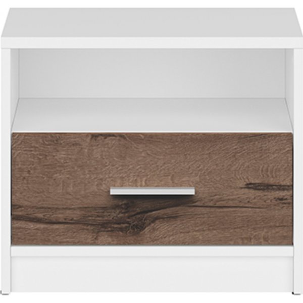 Nepo Plus yöpöytä - Valkoinen/tumma tammi Nepo Plus yöpöytä - Valkoinen/tumma tammi