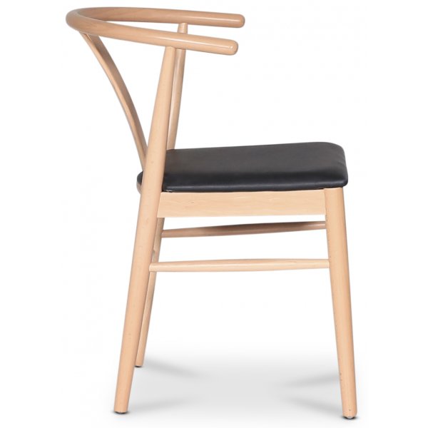 Astrid ruokatuoli mustalla PU-istuimella + Huonekalujen jalat Astrid ruokatuoli mustalla PU-istuimella + Huonekalujen jalat