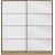 Kapusta vaatekaappi peiliovella, 180 x 52 x 210 cm - Ruskea/valkoinen