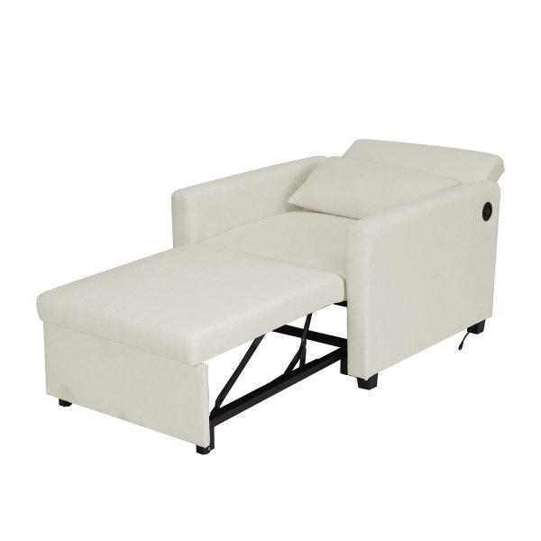 Nojatuolisänky Sollefteå - Beige sametti | 81 cm leveä Nojatuolisänky Sollefteå - Beige sametti | 81 cm leveä