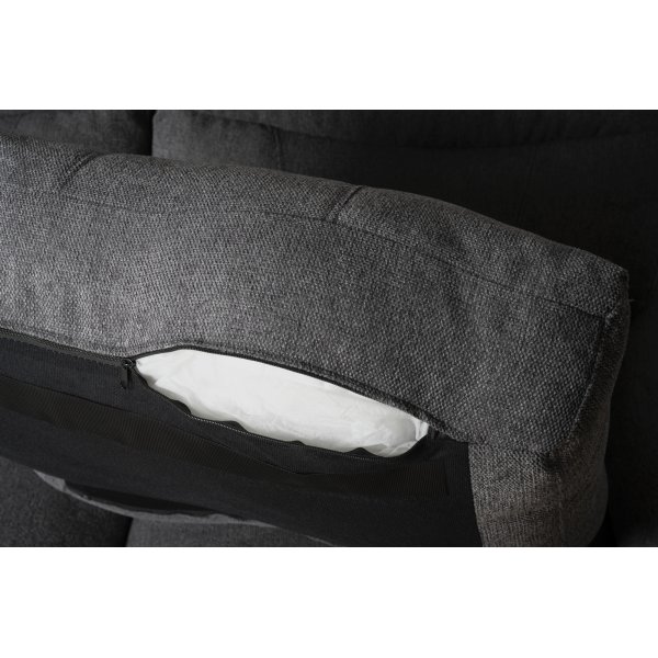 Salem kulmasohva tummanharmaata kangasta