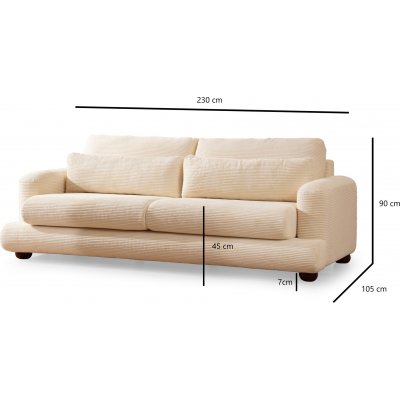 River 3-istuttava sohva - beige