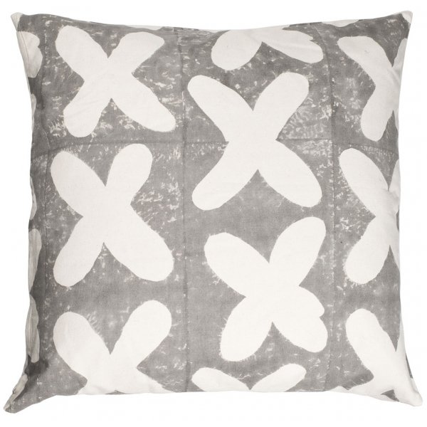 Bomull-tyynyliina 60x60 Harmaanvalkoinen risti - Olsson & Jensen