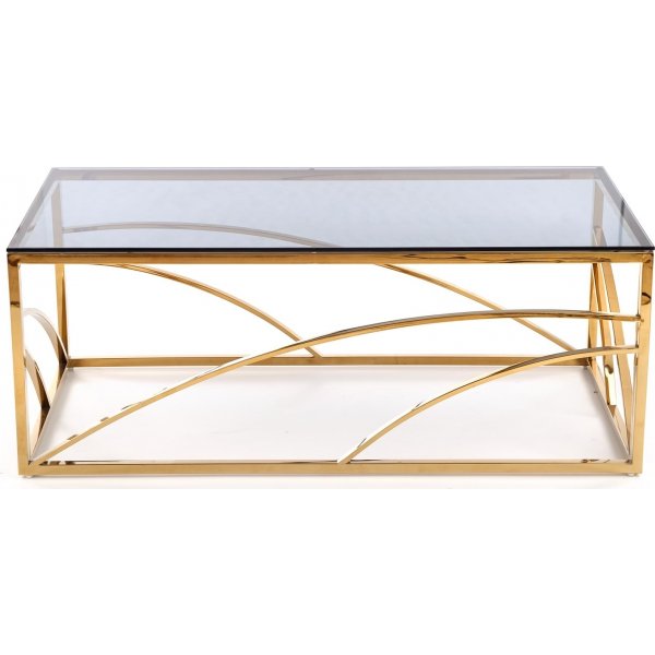 Kosmos sohvapöytä 120 x 60 cm - Savustettu lasi/kulta Kosmos sohvapöytä 120 x 60 cm - Savustettu lasi/kulta