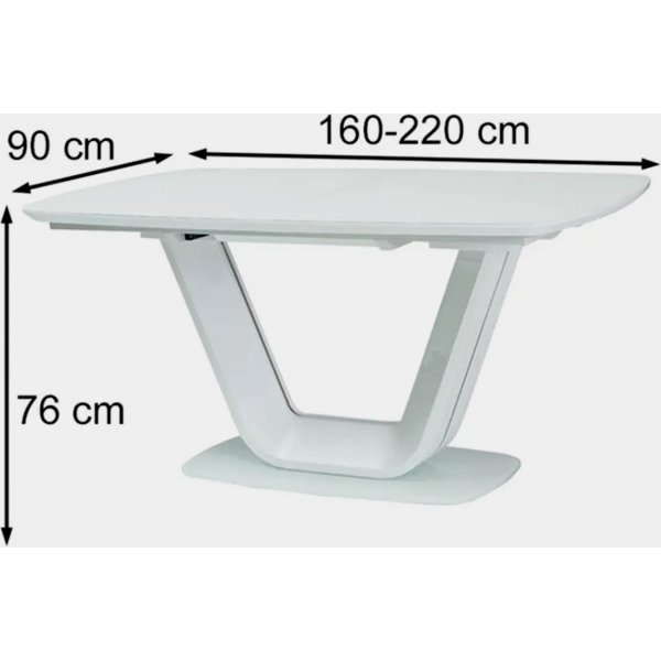 Bumbi ruokapöytä 160-220 cm - Valkoinen Bumbi ruokapöytä 160-220 cm - Valkoinen