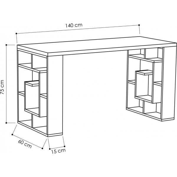 Labyrinttipyt 140x60 cm - Valkoinen/tumma tammi