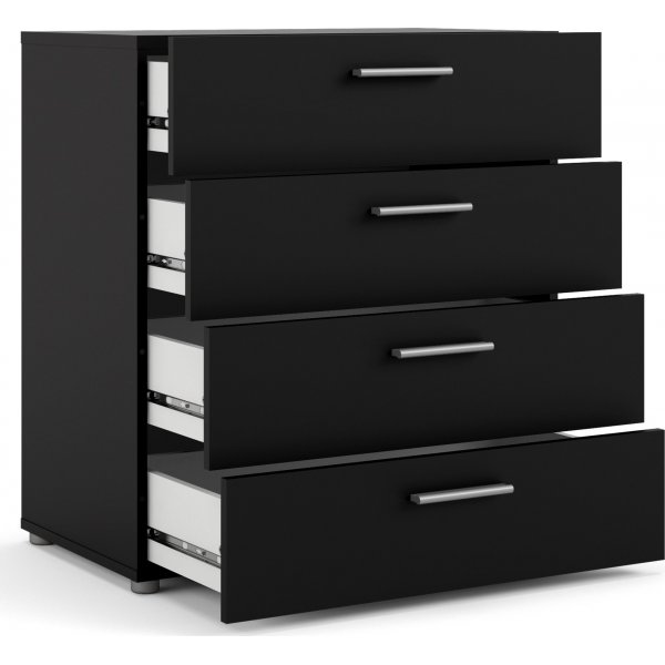 Pepe leveä lipasto 4 laatikolla - musta Pepe leveä lipasto 4 laatikolla - musta