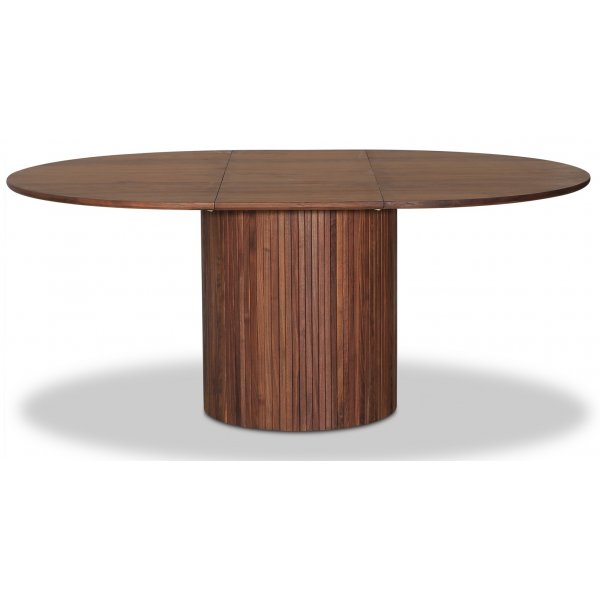 Nova ruokailuryhm, jatkettava ruokapyt 130-170 cm sis. 6 mustaa uloketuolia Castor - Walnut + 6.00 x Tuolin tyyny