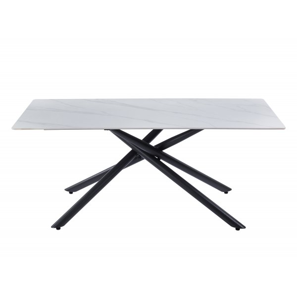 Jupiter-ruokapöytä sintratusta kivestä - 180x90 cm - Valkoinen marmori Jupiter-ruokapöytä sintratusta kivestä - 180x90 cm - Valkoinen marmori