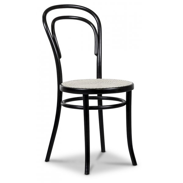 Rosvik-ruokailuryhmä, pyöreä harmaa pöytä + 4 kpl Thonet-tuolia - Harmaa / Musta Rosvik-ruokailuryhmä, pyöreä harmaa pöytä + 4 kpl Thonet-tuolia - Harmaa / Musta