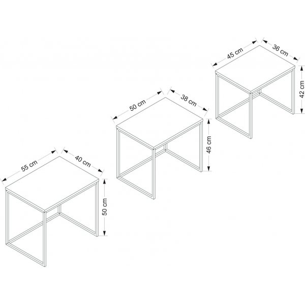 Evia-pyt 45/50/55 x 36/38/40 cm - Phkin