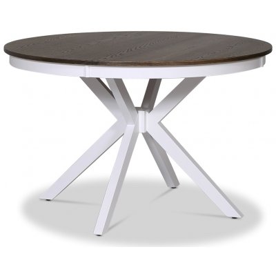 Skagen pyöreä ruokapöytä 120 cm - Valkoinen/ruskea öljytty tammi + Huonekalujen jalat