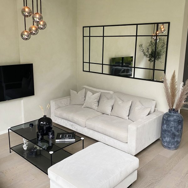 Kokovartalopeili 110 � 220 cm Rivillinen - Musta kehys