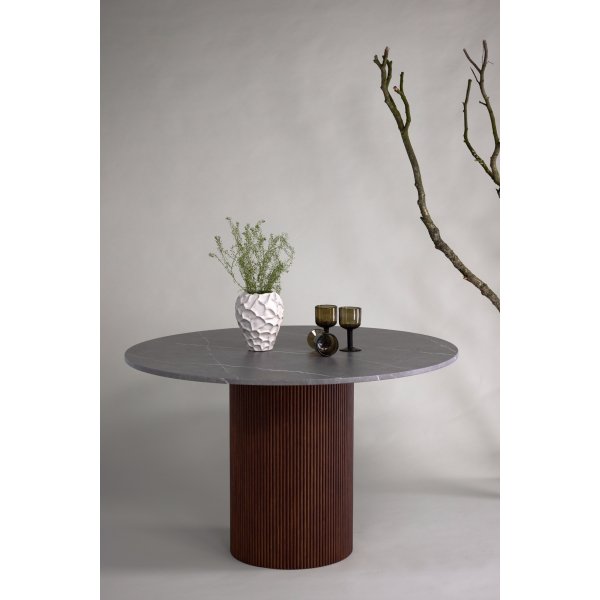 Austin ruokapöytä Ø120 cm - harmaa/mokka Austin ruokapöytä Ø120 cm - harmaa/mokka