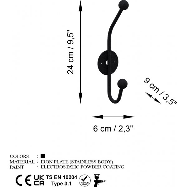 Rhino vaateripustin - musta Rhino vaateripustin - musta