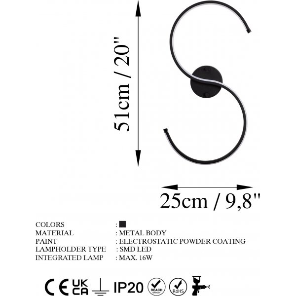 Es seinävalaisin - musta Es seinävalaisin - musta