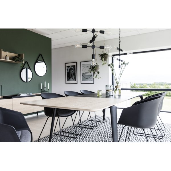 Connect ruokap�yt� 200 cm - Valkoinen pigmentoitu tammi