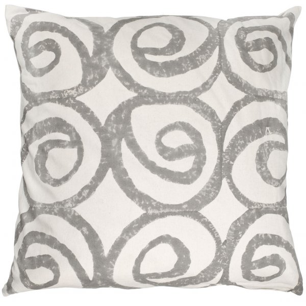 Tyynynpllinen Puuvilla 60X60 Harmaa-valkoinen ympyr - Olsson & Jensen