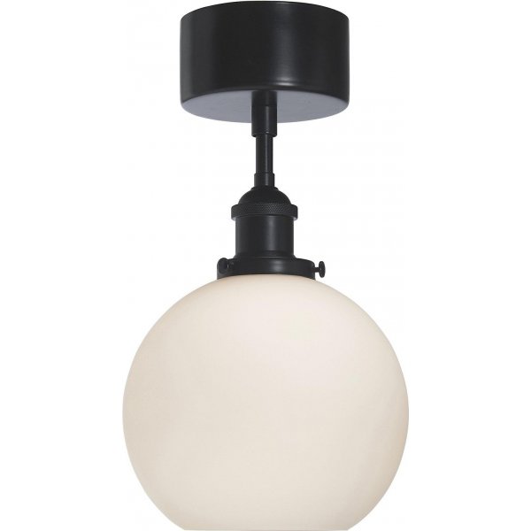 Omega kattovalaisin - Opaalilasi/musta - 20 cm Omega kattovalaisin - Opaalilasi/musta - 20 cm