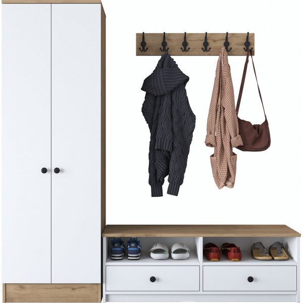 Muodikkaat aulakalusteet - Valkoinen/p�hkin�