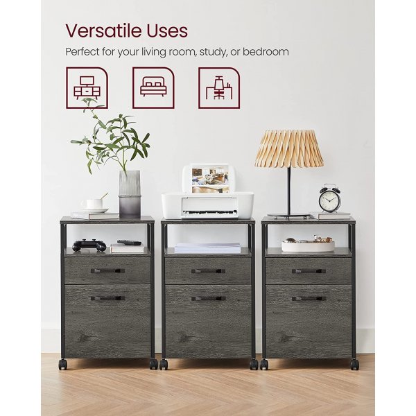 Belmont arkistokaappi - harmaa/musta