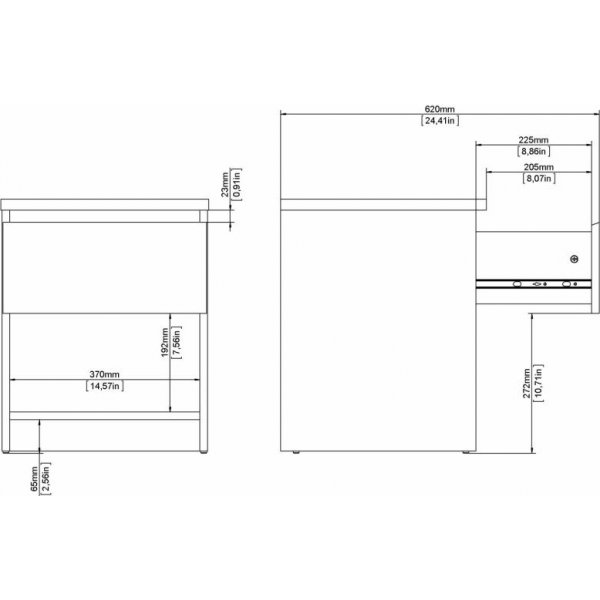 Naia yöpöytä 1 - musta Naia yöpöytä 1 - musta
