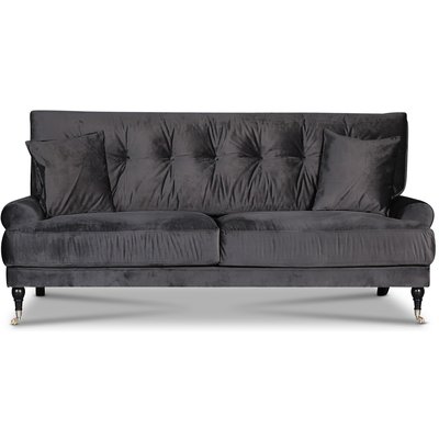 Adena 2-istuttava sohva - Tummanharmaa sametti