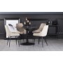Plaza-ruokailuryhmä, marmoripöytä ja 4 kpl Theo-samettituolia - Beige/Harmaa/Musta + 2.00 x Huonekalujen jalat Plaza-ruokailuryhmä, marmoripöytä ja 4 kpl Theo-samettituolia - Beige/Harmaa/Musta + 2.00 x Huonekalujen jalat