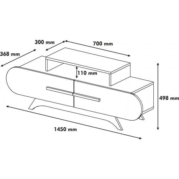 Rose mediapenkki - pähkinä/valkoinen Rose mediapenkki - pähkinä/valkoinen