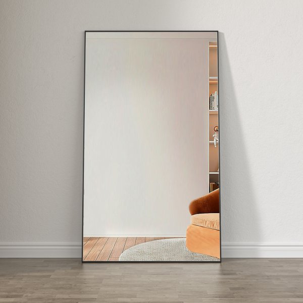 Kokovartalopeili 100 � 170 cm - Musta alumiinirunko - Blanche
