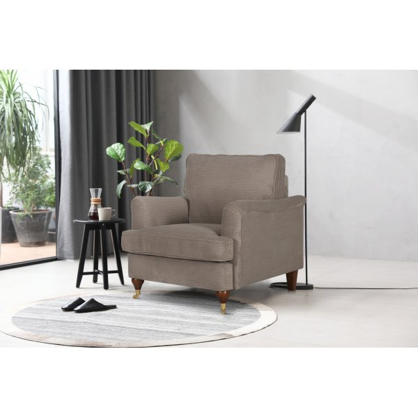 Howard Watford Deluxe -nojatuoli - vaaleanruskea vakosametti Howard Watford Deluxe -nojatuoli - vaaleanruskea vakosametti