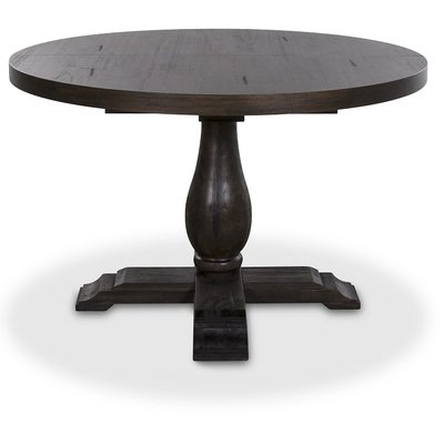 Pyöreä Lamier-ruokapöytä 120/170 cm - Ruskeaksi petsattu tammi