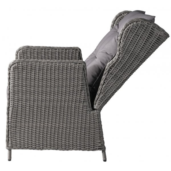 Kalifornian ulkokalusteet, jossa on lepotuoli, nojatuolit ja pöytä - Harmaa synteettinen rottinki Kalifornian ulkokalusteet, jossa on lepotuoli, nojatuolit ja pöytä - Harmaa synteettinen rottinki