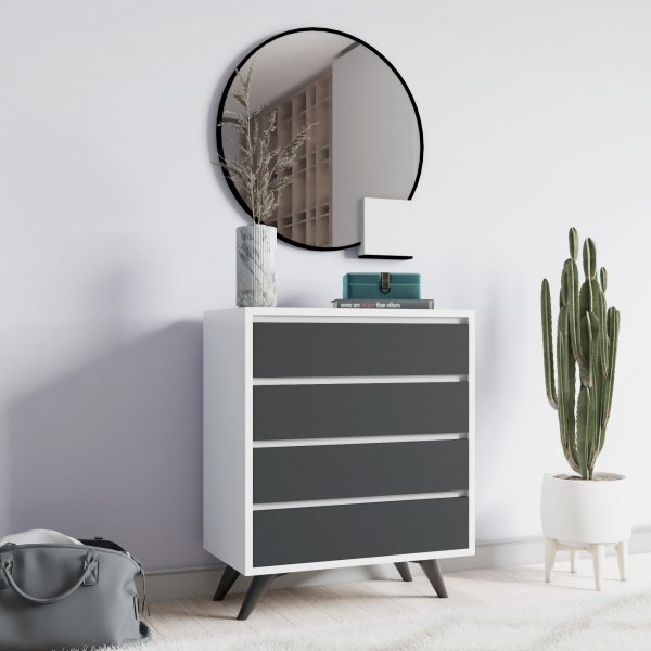 Suvera lipasto - Valkoinen/antrasiitti