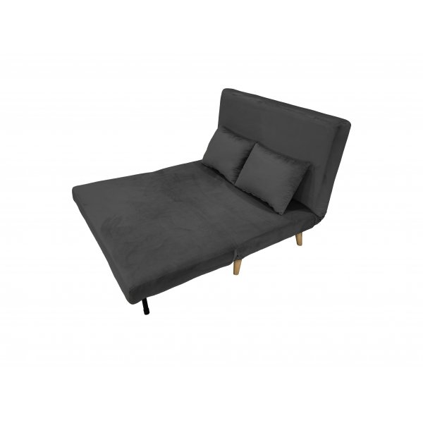 Vuodesohva Helsingborg - Tummanharmaa sametti | 193 cm