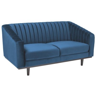 Alden 2-istuttava sohva - Blue Velvet/Wenge