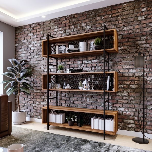 Araf kirjahylly 140 cm - pähkinä Araf kirjahylly 140 cm - pähkinä