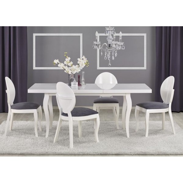 Jatkettava Lorens-ruokapöytä 160-240 cm - Kiiltävä valkoinen Jatkettava Lorens-ruokapöytä 160-240 cm - Kiiltävä valkoinen