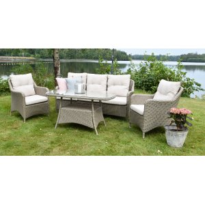 Denver-loungesetti keinorottinkia - Luonnollinen väri Denver-loungesetti keinorottinkia - Luonnollinen väri