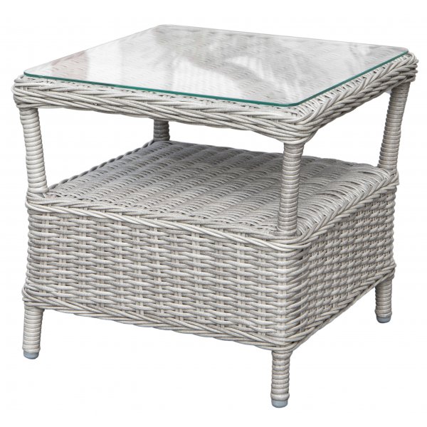 Parvekeryhm 2 tuolilla ja pydll 48 x 48 cm harmaa/rottinki - Tor/Jacksonville