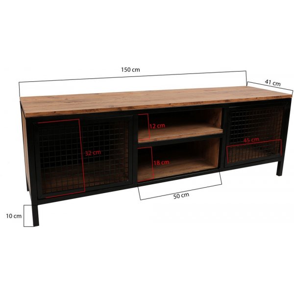 Zeno mediapenkki - mänty/musta Zeno mediapenkki - mänty/musta