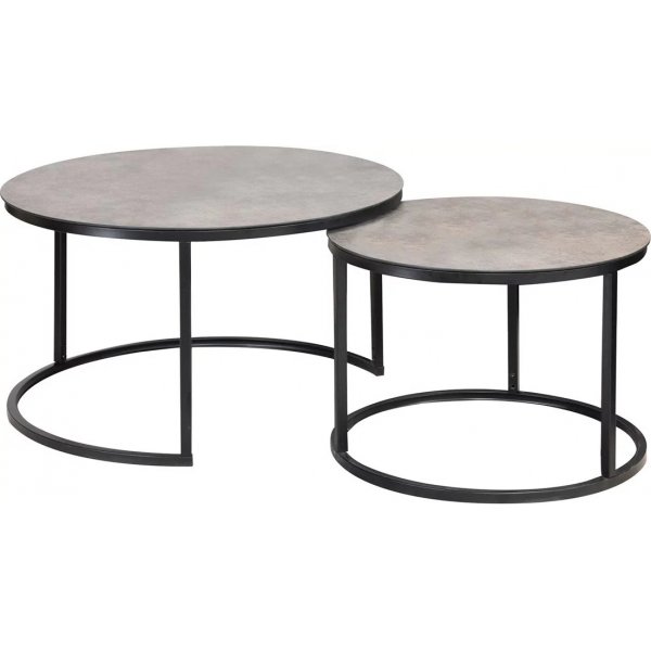 Harrisburg sohvapyt 80 x 80 cm - Harmaa/musta