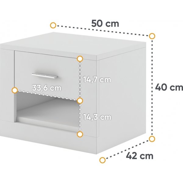 Einar yöpöytä - valkoinen Einar yöpöytä - valkoinen