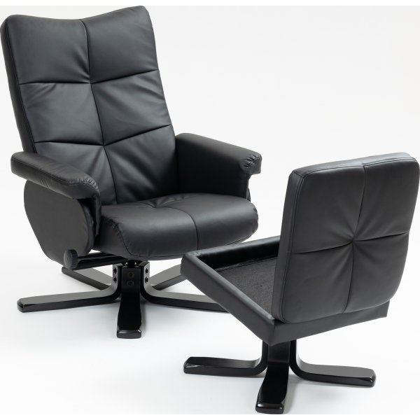 Duva lepotuoli, jossa rahi mustaa PU:ta + Huonekalujen puhdistus